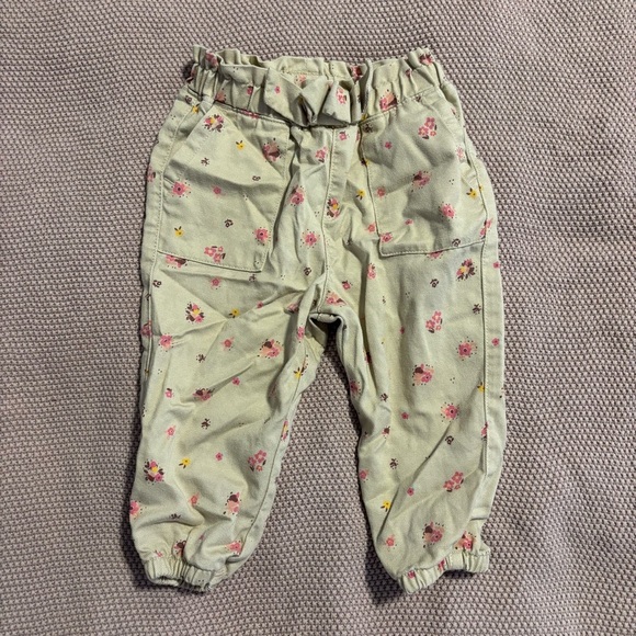 Garanimals Casual Green and Pink Floral Jogger Pants - Picture 1 of 3